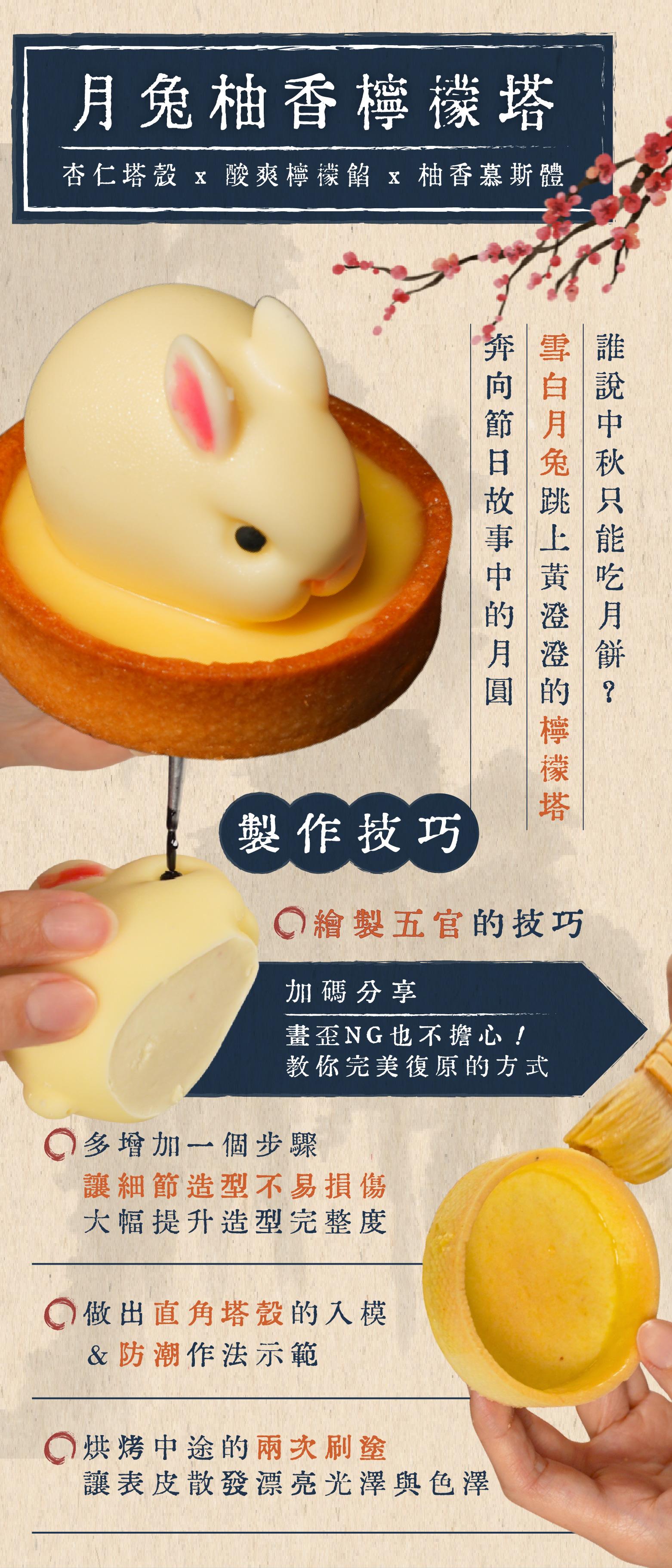 月兔柚香檸檬塔品項與製作技巧介紹