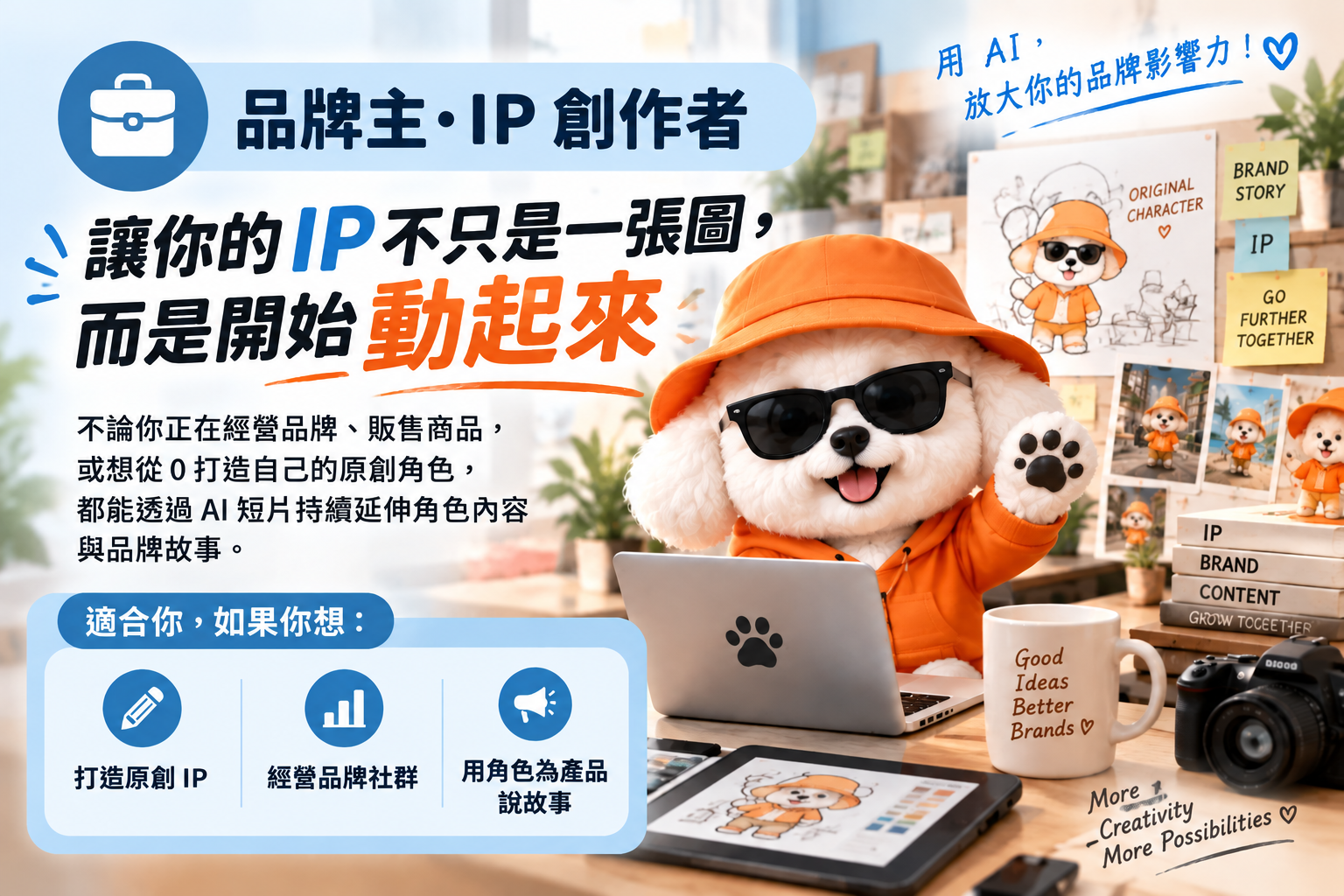 品牌主・IP 創作者：讓你的 IP 不只是一張圖，而是開始動起來