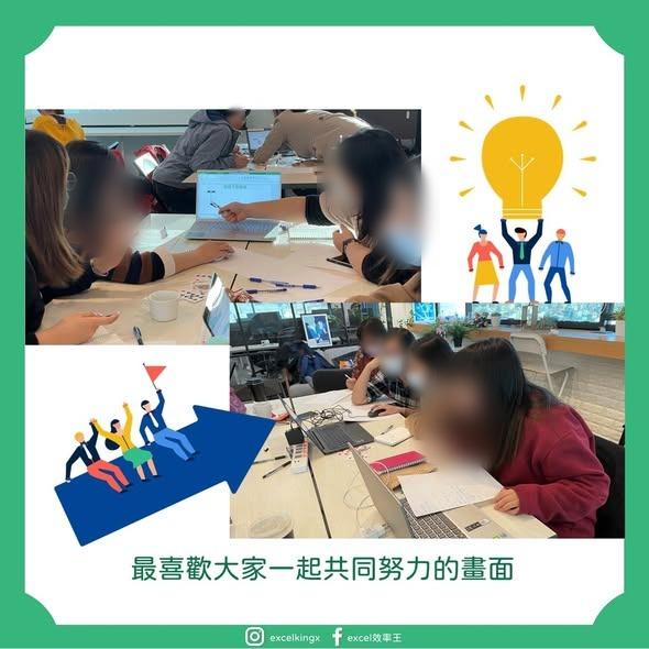 工作坊學員分組討論、互相指導畫面